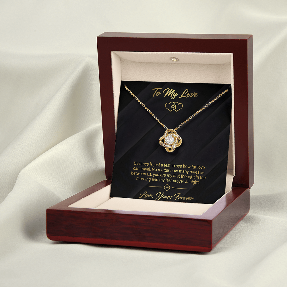 To My Love - How Far Love Travels Love Knot Necklace - Love Yours Forever