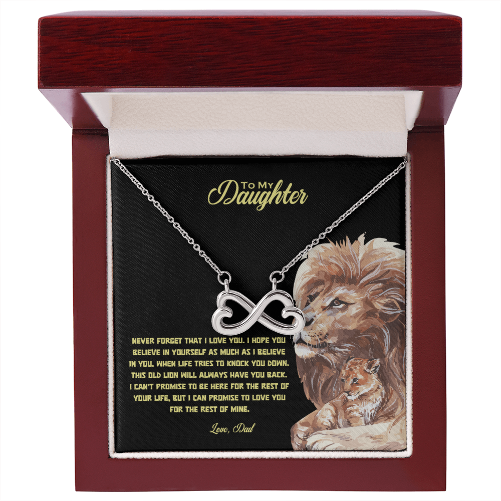 To My Daughter - When Life Tries To Knock You Down Endless Love Necklace
