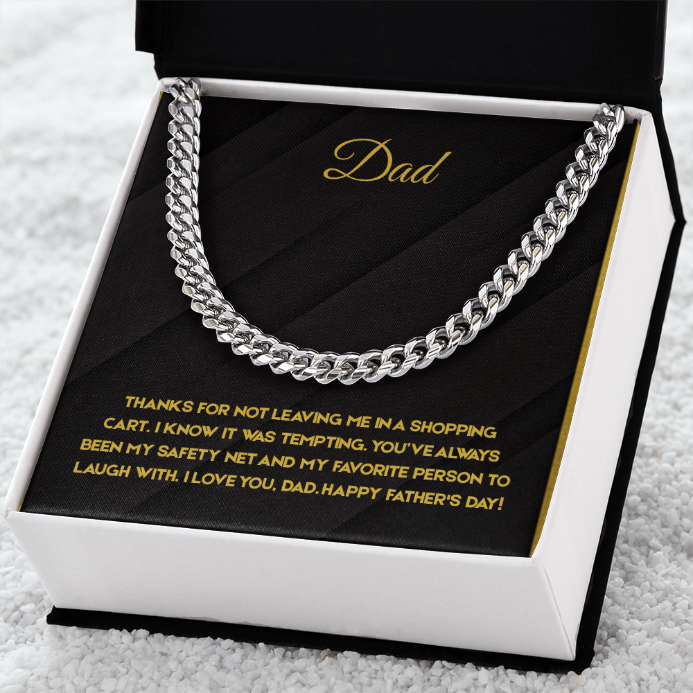 Dad - My Safety Net Cuban Link Chain