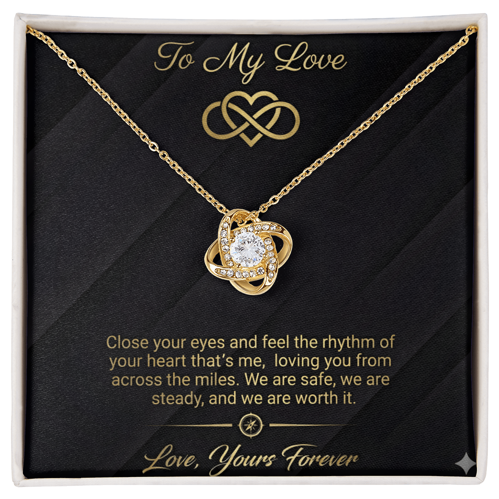 To My Love - Rhythm of Your Heart Love Knot Necklace