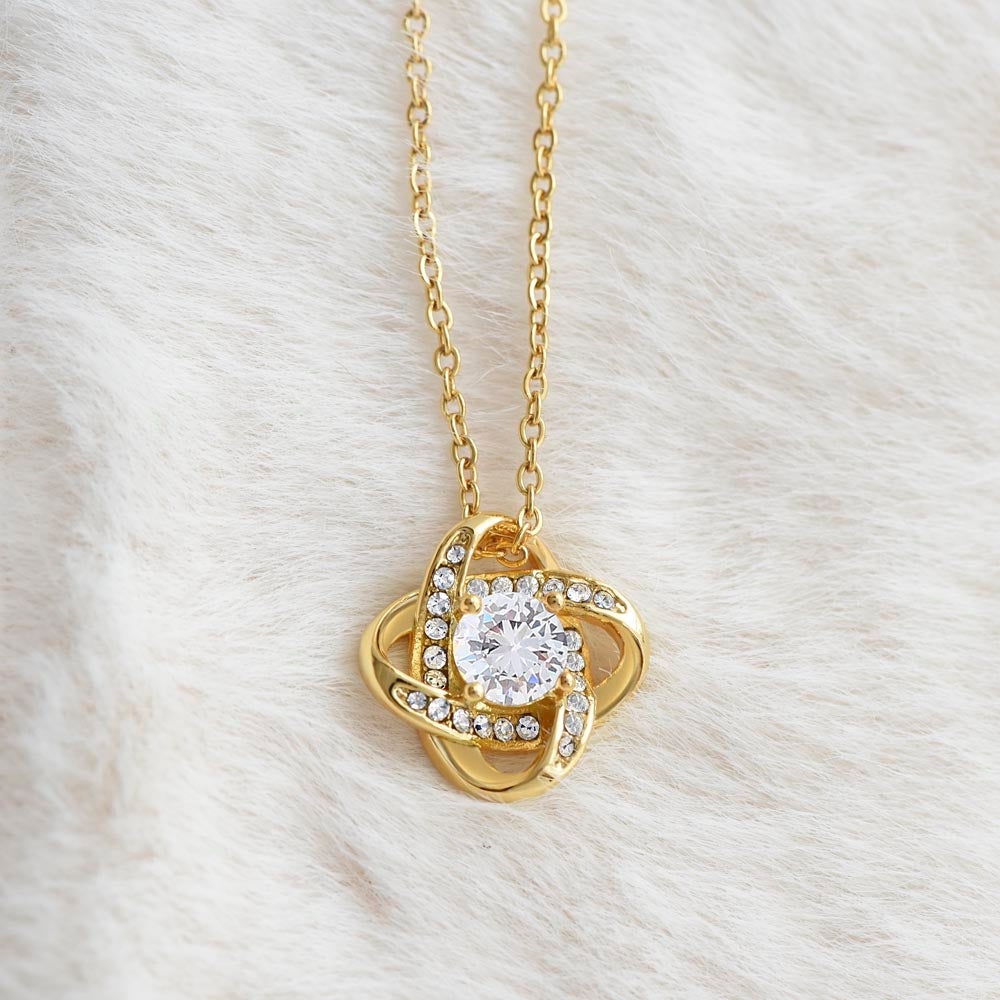 To My Dearest Mother - Piece of My Heart Love Knot Necklace - Love your Daughter