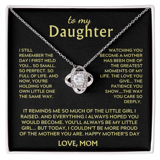 To My Daughter - Greatest Moments Love Knot Necklace - Love Mom