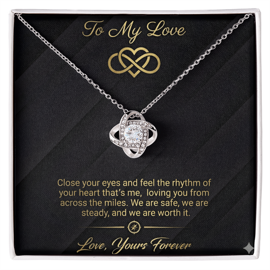 To My Love - Rhythm of Your Heart Love Knot Necklace