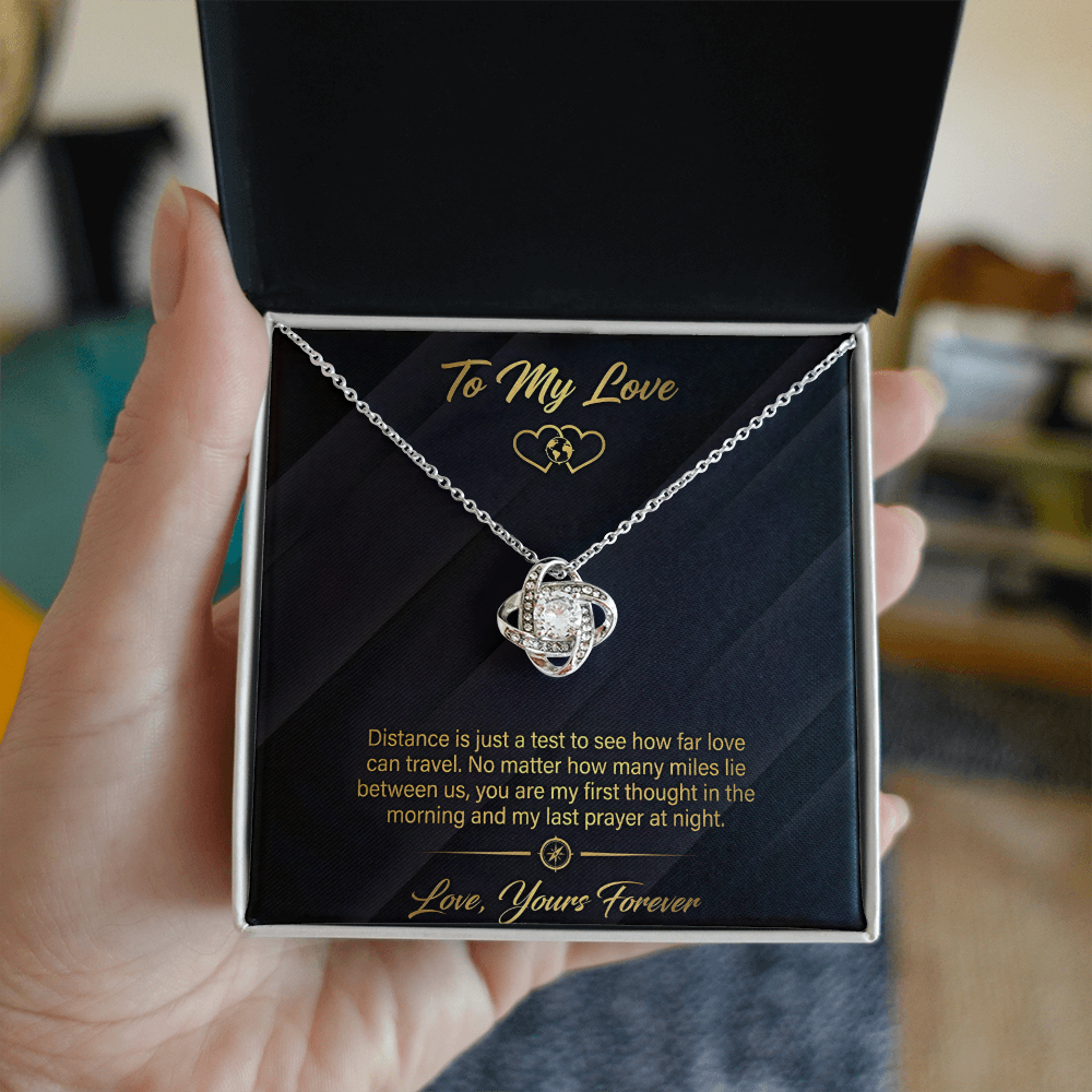 To My Love - How Far Love Travels Love Knot Necklace - Love Yours Forever