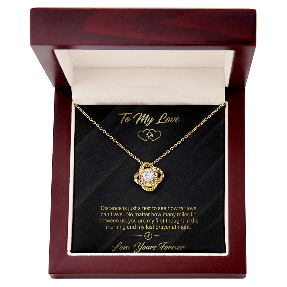 To My Love - How Far Love Travels Love Knot Necklace - Love Yours Forever