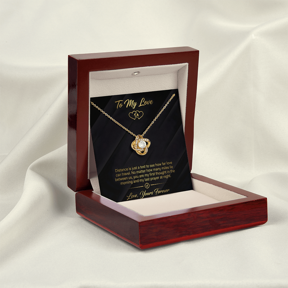 To My Love - How Far Love Travels Love Knot Necklace - Love Yours Forever