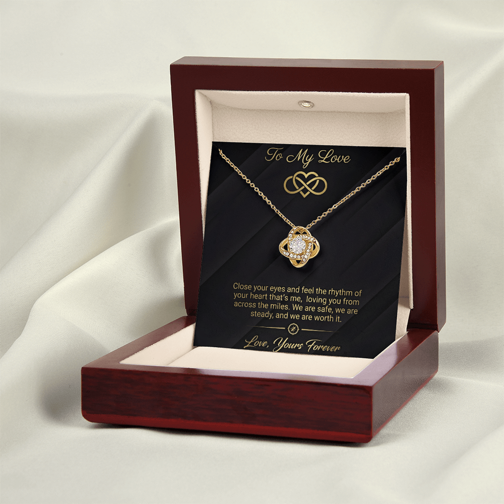 To My Love - Rhythm of Your Heart Love Knot Necklace