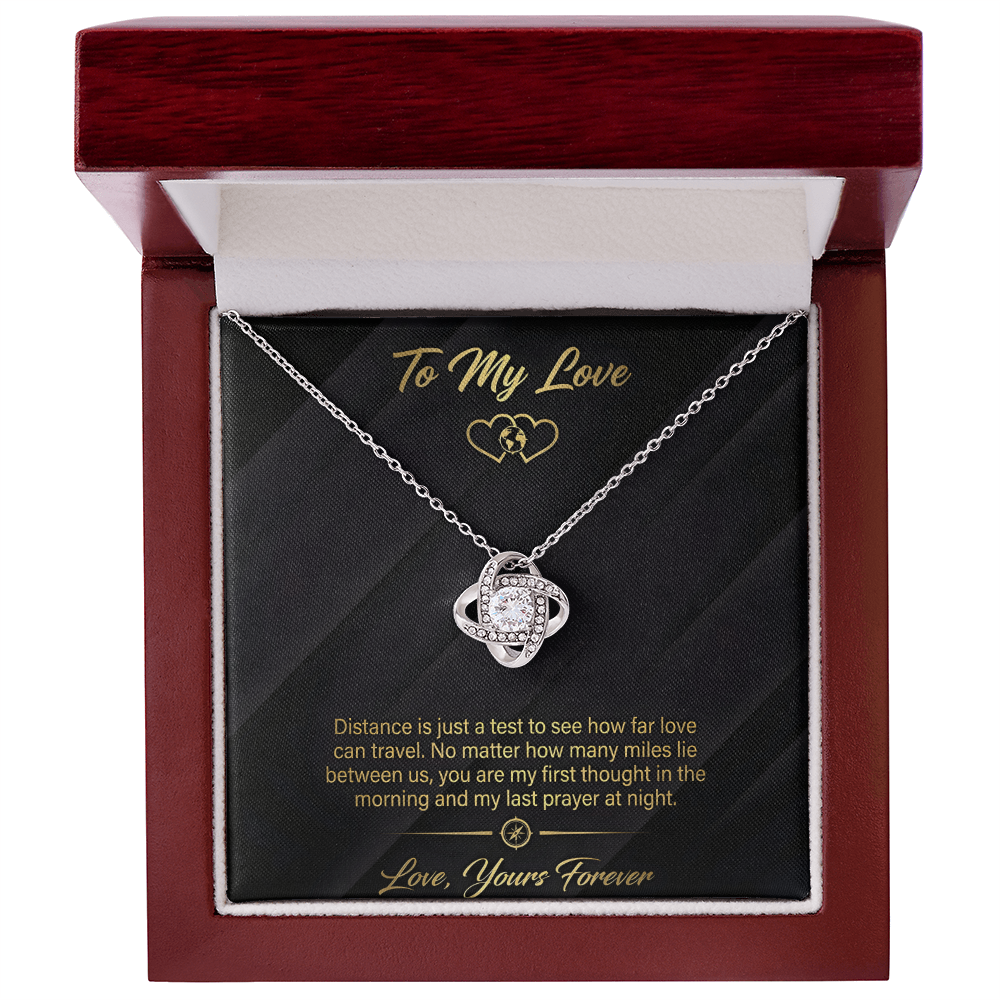 To My Love - How Far Love Travels Love Knot Necklace - Love Yours Forever