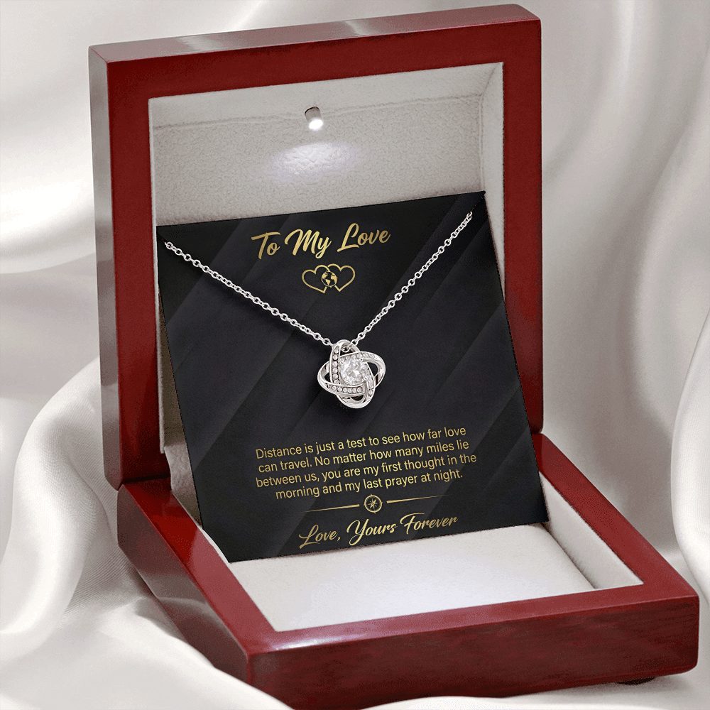 To My Love - How Far Love Travels Love Knot Necklace - Love Yours Forever