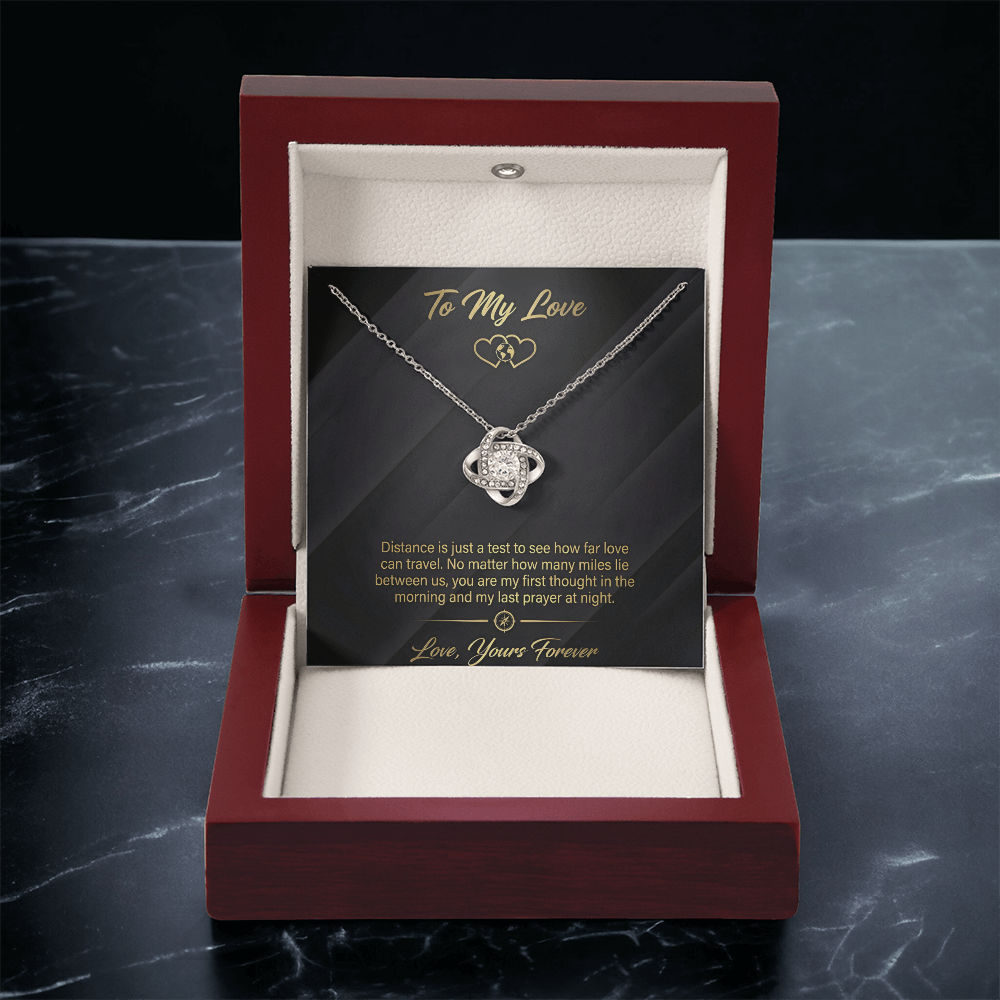 To My Love - How Far Love Travels Love Knot Necklace - Love Yours Forever