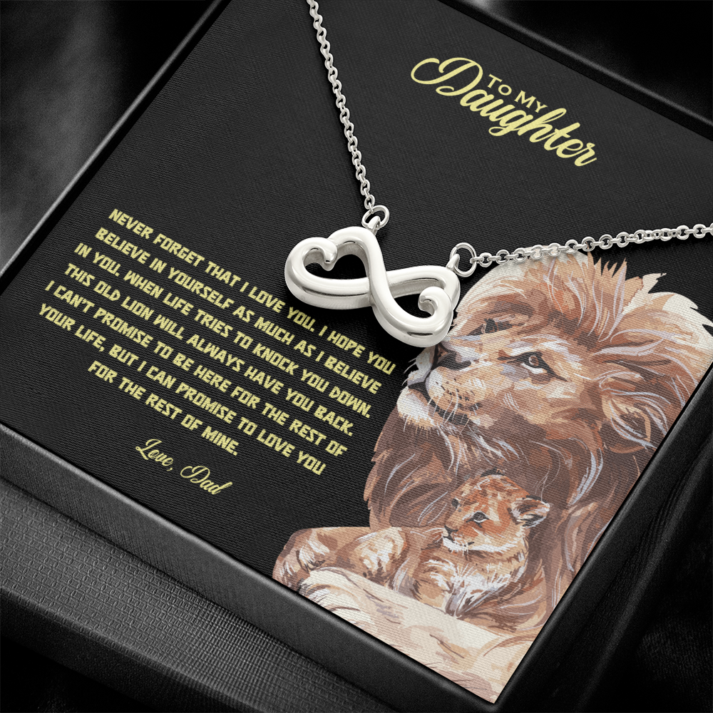 To My Daughter - When Life Tries To Knock You Down Endless Love Necklace