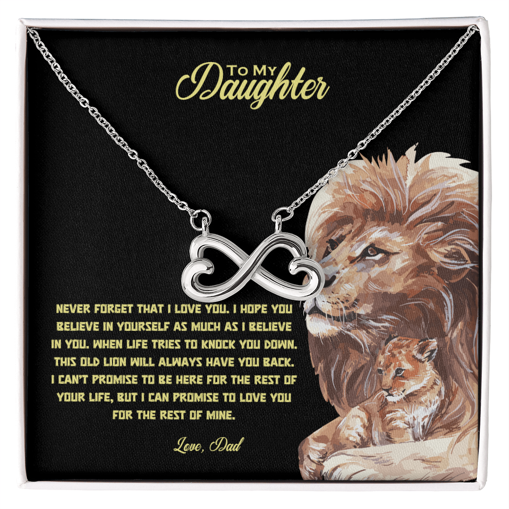 To My Daughter - When Life Tries To Knock You Down Endless Love Necklace