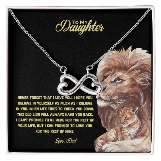 To My Daughter - When Life Tries To Knock You Down Endless Love Necklace