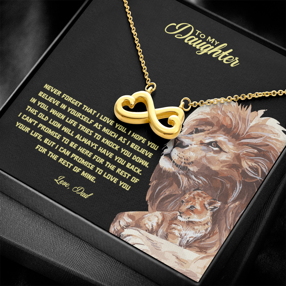 To My Daughter - When Life Tries To Knock You Down Endless Love Necklace
